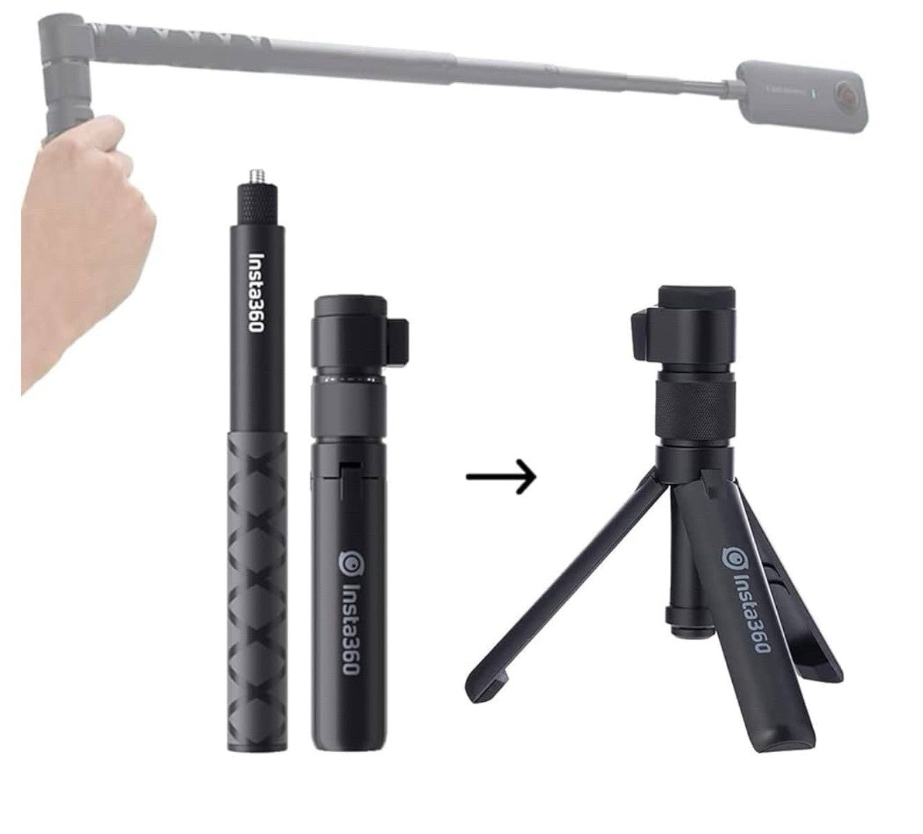 Insta360 X5 - 8K Camera Bundle: 2 Selfie Sticks + Tripod + SD Card *USED ONCE*