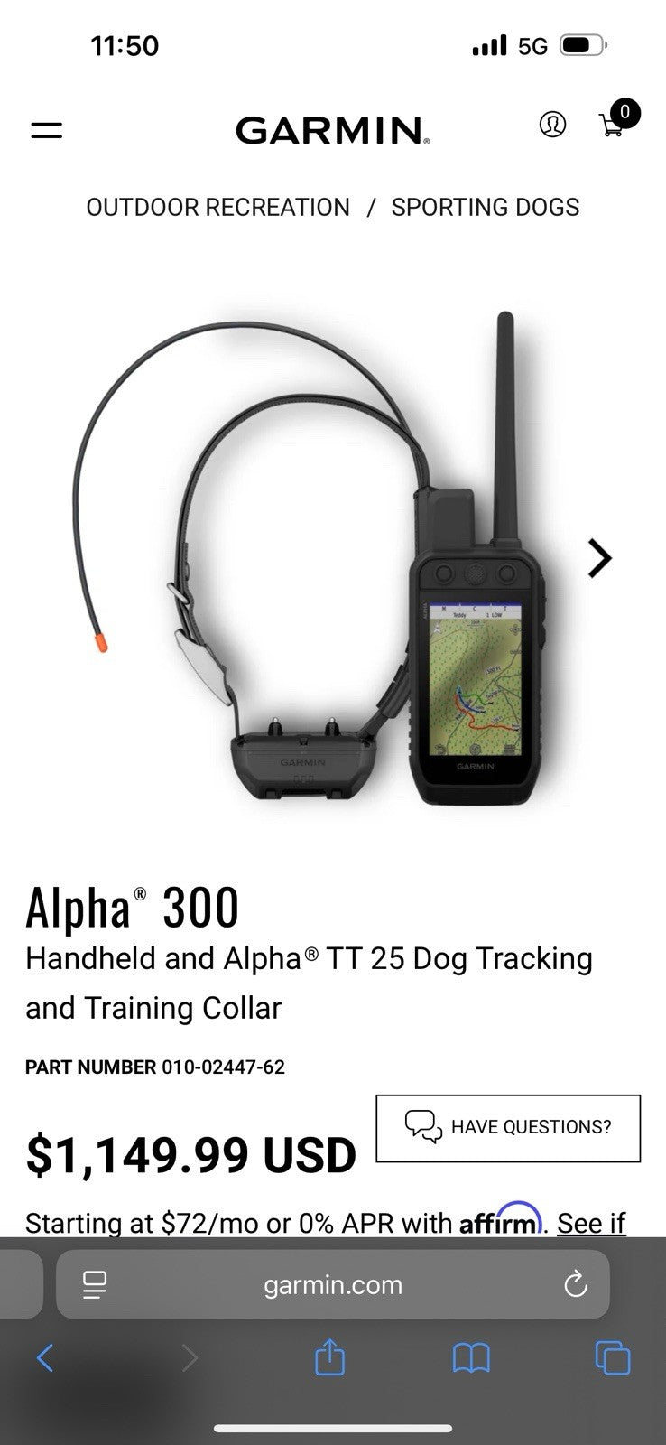 NEW 2025 Garmin Alpha 300 & Alpha TT 25 Dog Tracking Training Bundle Orange KIT
