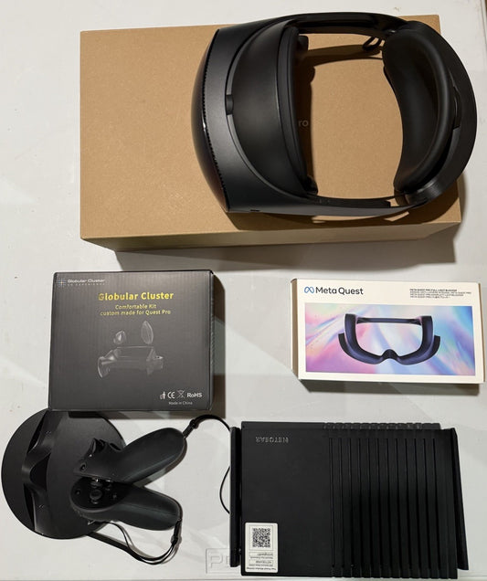 Oculus Quest Pro With Controllers, Full Light Blocker, Comfort Straps And Router